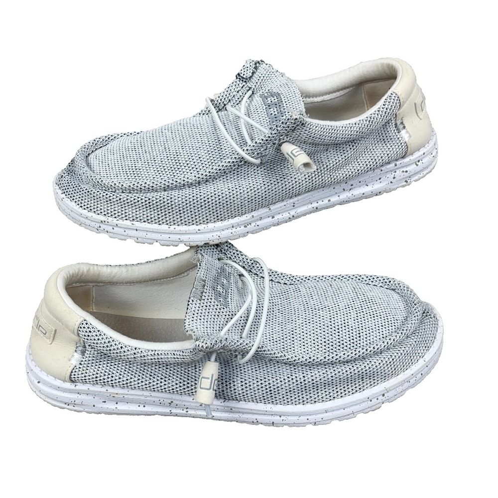 Hey Dude Wally Sox Stone White Mens US 11 Slip On Casual Shoes Lightweight A41